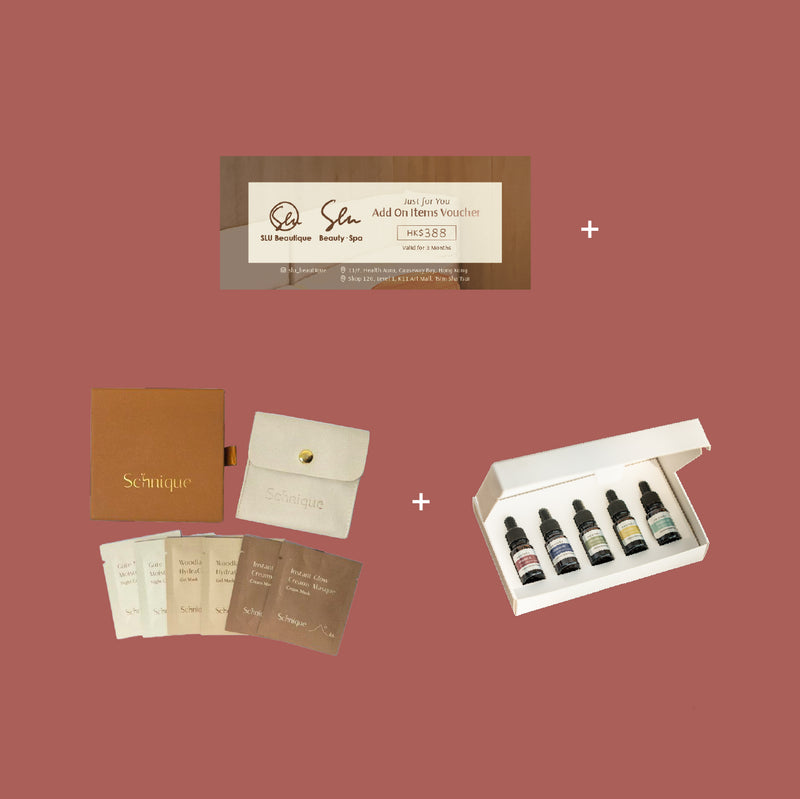 【滿HK$3800禮遇二選一】SLU Beautique 限定HK$388附加項目護理禮券 + Neulab+ 全效修復精華旅行套裝 10ml + Schnique 植萃護膚體驗套裝
