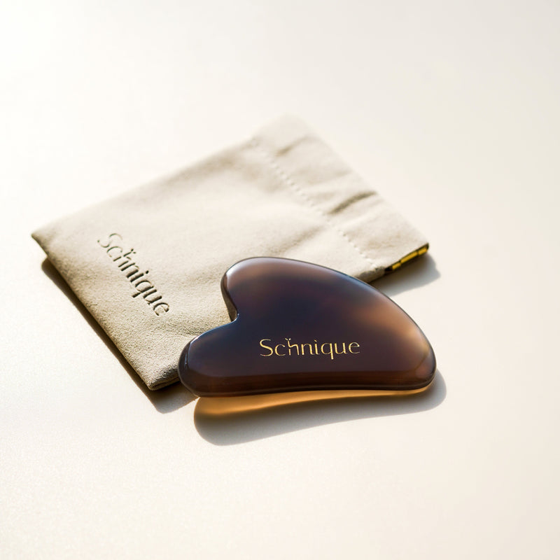 Schnique Gua Sha Set (Grey Agate Gua Sha  & Multi-use Pouch)